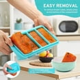 thumbnail image 3 of Silicone Freezer Tray with Lid - 1 Cup Silicone Food Freezers Tray - Large Ice Cube Freezer Molds - Soup, Sauce, leftovers, Homemade Meal Prep Freezing Kitchen Storage Containers - Aqua - 4-Pack, 3 of 6