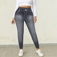 thumbnail image 5 of uublik Pants Leggings for Women High Waisted Jeggings Pants Stretchy Skinny Pants Leggings Denim Pants, Gray, 5 of 6