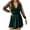 dress75-Green, variant on LEKWK Long Sleeve Mini Dress for Women Sheer Mesh Sleeve V Neck Elegant Dress Polka Dot Tie Waist Party Wedding Guest Fall Outfit Red S