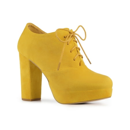 

Perphy Women s Platform Lace Up Chunky Heel Ankle Booties