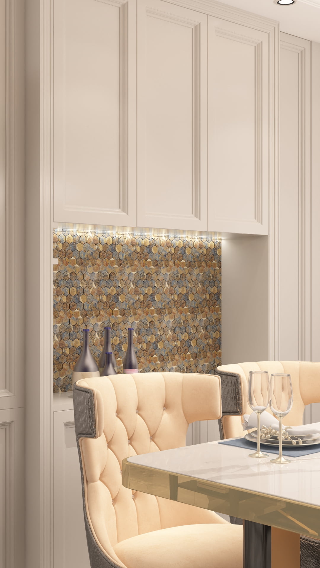 Illusso Nebo 11.89 in. x 11.73 in. x 0.125 in. Multicolor Aluminum Composite Panel and Stone Plastic Composite Peel & Stick Wall Tile