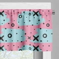 thumbnail image 3 of Ambesonne Pink Polka Dots Valance Pack of 2, X and O Motifs Spot, 54"X18", Pink Sky Blue, 3 of 5