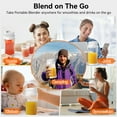 thumbnail image 5 of Portable Blender, 6000mAh Personal Blender with USB Rechargeable for Shakes and Smoothies, BPA Free 24 Oz Juicer Cup with 6 Blades and Lid, 360W Self Cleaning Portable Juicer for Home/Office/Travel, 5 of 10