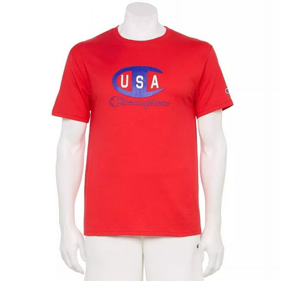 Men's Champion USA Iconic Graphic Tee S Red