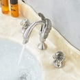 thumbnail image 6 of Swan Brushed Nickel Waterfall Bathroom Faucet 3 Holes Basin Sink Brass Mixer Tap For Daily Life, 6 of 13