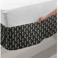 thumbnail image 2 of Lattice Bed Skirt, Vertical Borders with Short Lines and Triangle Arrow Chevron Shapes, Elastic Bedskirt Dust Ruffle Wrap Around for Bedding Decor, 4 Sizes, Charcoal Grey Eggshell, by Ambesonne, 2 of 2
