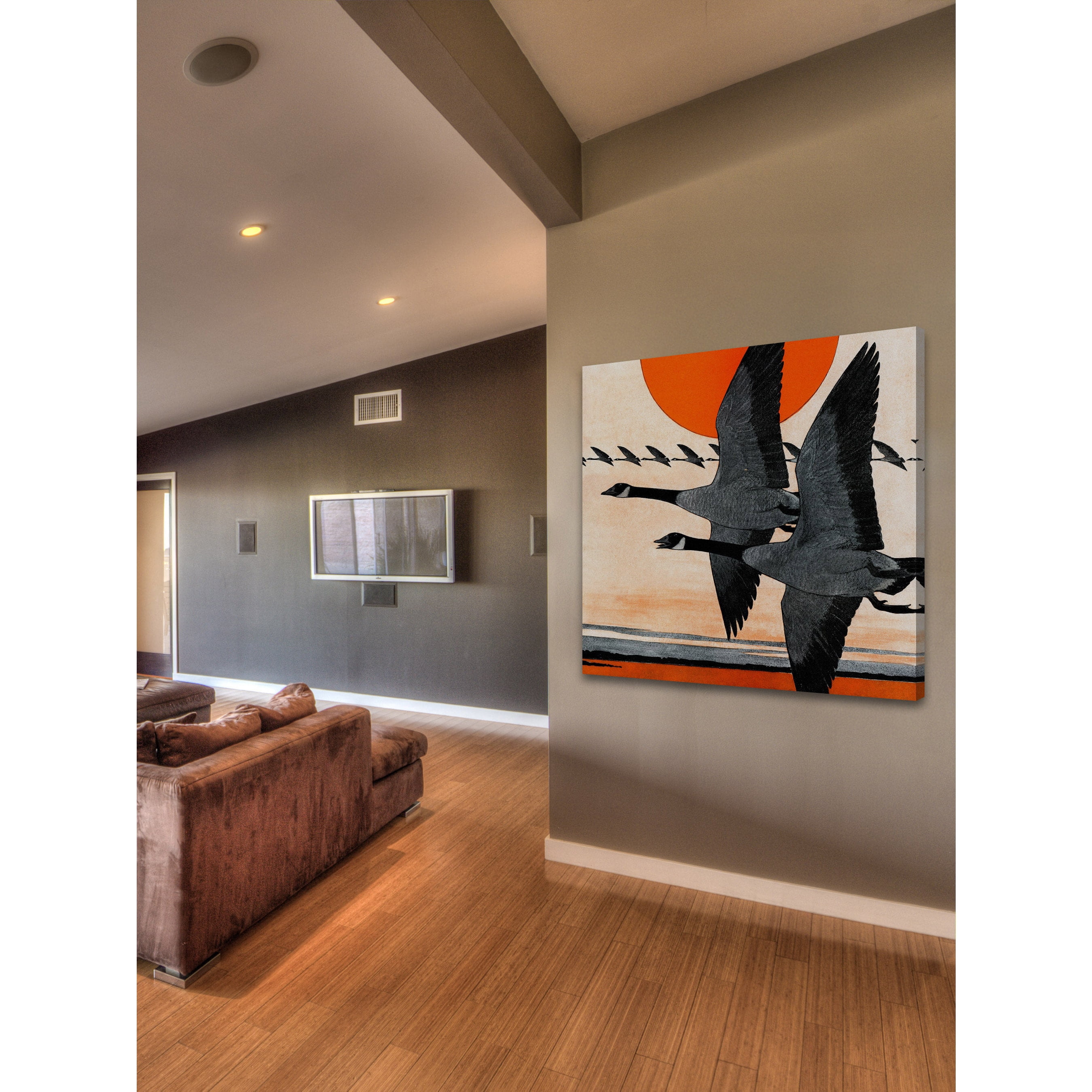 "Two Geese" Painting Print on Wrapped Canvas