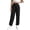 Black, variant on Jogger Sweatpants for Women Cross Wrap Elastic Drawstring Waist Cuffed Ankle Trousers with Pockets Soft Relaxed Loungewear