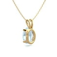 thumbnail image 3 of SuperJeweler 1/2 Carat Oval Shape Aquamarine Necklace In 14K Yellow Gold Over Sterling Silver, 18 Inches For Women, 3 of 5