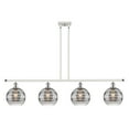 thumbnail image 3 of 516-4I-BK-G556-8CL Innovations Lighting Rochester - 4 Light Stem Hung Island In Industrial Style-10.38 Inches Tall and 48 Inches Wide-Matte Black, 3 of 7