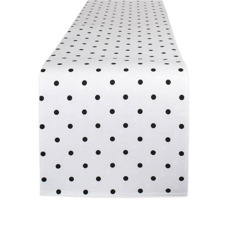 

72 in. Reversible Polka Dot Table Runner - White & Black