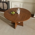 thumbnail image 4 of AENKYO 47" Round Dining Table, Mid-Century Wood Kitchen Table for 4-6 People, Heavy Duty Pedestal Base, Walnut, 4 of 5