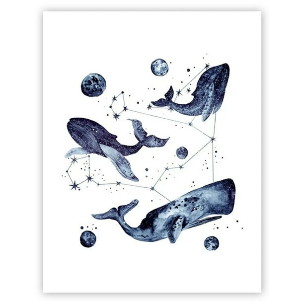 Pinturas de arte de la pared Lienzo sin marco Impresión de lienzo Colgando ilustraciones para la sala de estar Cuarto de baño Decoración de viveros Pósteres 3 Pack Eigraketly HA010973-00
