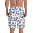 thumbnail image 4 of Lsque Dark Blue Snowflakes Mens Sleep Pajama Shorts,Short Pajama Pants, Cotton Ultra-Soft Knit-3X-Large, 4 of 9
