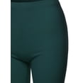 thumbnail image 4 of A2Y Women's Basic Solid Premium Cotton Mid Thigh High Rise Biker Bermuda Shorts Huntergreen M, 4 of 5