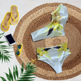 thumbnail image 4 of Meloria Swim and Fashion Beautiful and Elegant One-Shoulder High Waist Bikini, Female, Yellow Floral, 4 of 5