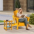 thumbnail image 2 of Adirondack Side Table 16.5" Outdoor Side Tables HDPE  Double Patio Small Table for Outdoors (Orange), 2 of 6