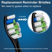 8 Pack Replacement Brush Heads, Compatible with Philips Sonicare Electric Toothbrush, 4pcs Precision Clean and 4pcs Whitening Clean Brush Heads,Black.