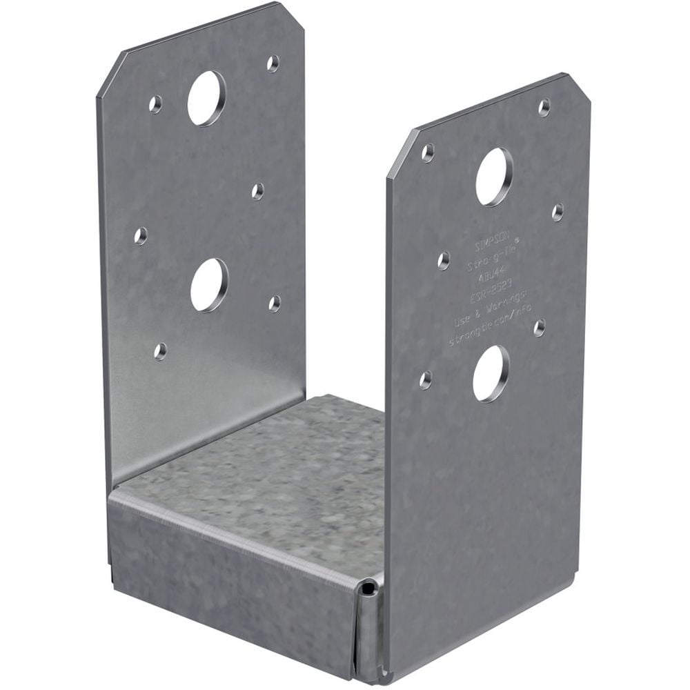 ABU44Z Uplift Post Base, Galvanized Steel, 10 & 12 Gauge, Adjustable, 4 x 4-In. - Quantity 1