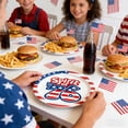 thumbnail image 4 of 10Pcs Patriotic American Flag Paper Plates, 7 Inch Disposable Party Dinner Plates, Red White Blue Star Tableware, USA Independence Day Party Supplies for Veterans Day, Election Day, BBQ, Picnic, 4 of 6