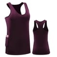 thumbnail image 1 of Women's Compression Tank Top With Phone Pocket Racerback Sleeveless Base Layer Athletic Spandex Breathable Quick Dry Moisture Wicking Gym Workout Runn, 1 of 5