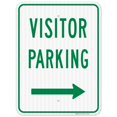 thumbnail image 1 of Right Side Visitor Parking Green Sign, 18x24 Reflective Aluminum EGP, 1 of 8