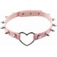 thumbnail image 1 of Gargantilla gótica con remaches tachonados, collar de aleación punk rock con corazón hueco, collar de cosplay de cuero sintético con pinchos, collar de cadena con decoraciones., 1 of 9
