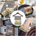thumbnail image 3 of Sunflower Kitchen Towels Set of 2, Water Absorbent Dish Towel, Retro Buffalo Plaid Black White Country Bee Decorative Hand Towels - Quick Drying Cloth for Cooking Baking, 18x28 Inch, 3 of 8