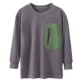 thumbnail image 1 of Zhuashum Vêtements pour Garçons Enfants 6-7 Ans Camisole pour Enfants Nouvelle Chemise Élégante à Col Rond T-Shirt à Manches Longues T-Shirt Doux Vêtements pour Garçons Gris, 1 of 3