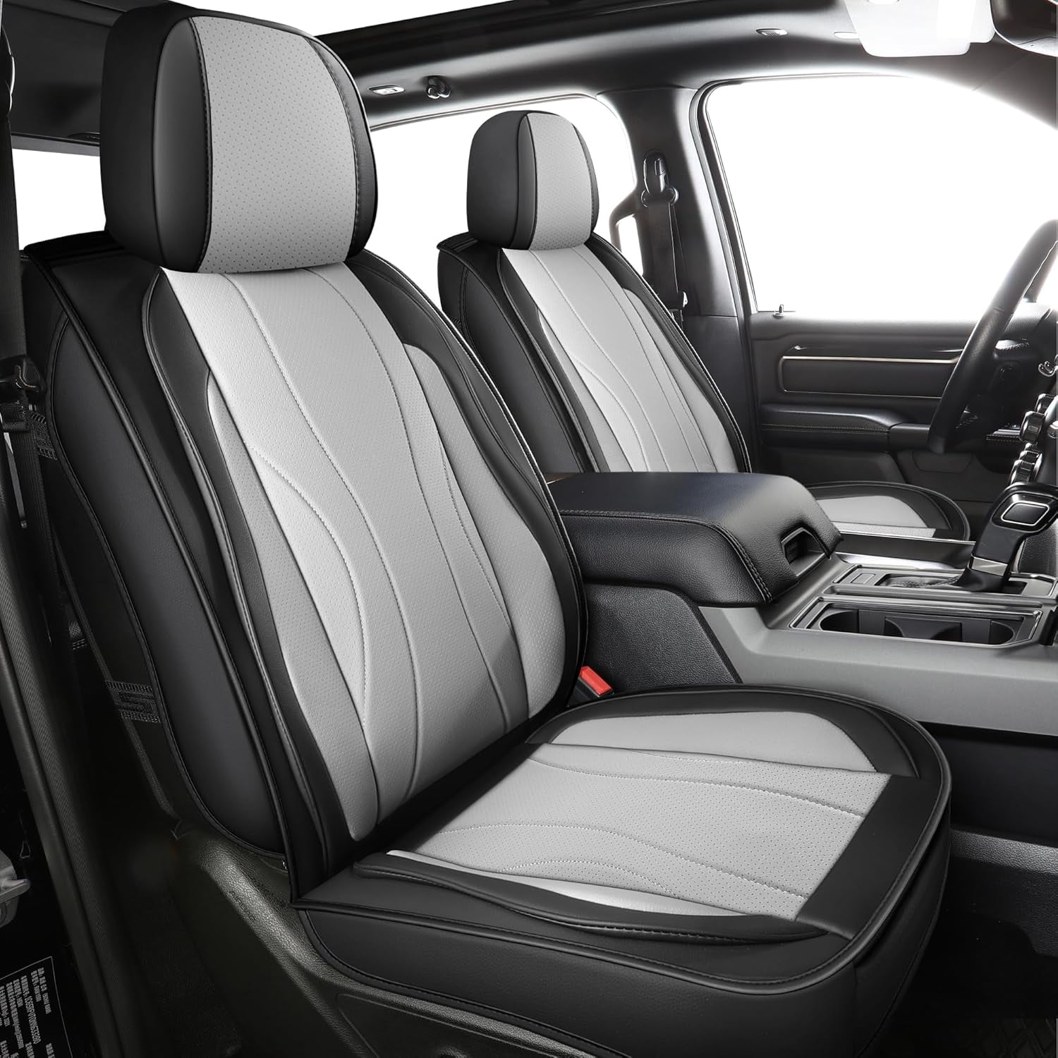 LINGVIDO F-150 Waterproof Faux Leather Automotive Seat Covers Fit for Ford 2009-2026 F150 F250 F350 F450 Super Duty Crew Cab XL XLT Lariat King Ranch Platinum