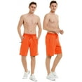 thumbnail image 6 of QPNGRP Men's Workout Stretch Shorts Casual Drawstring Elastic Zipper Pockets Orangered 36, 6 of 8