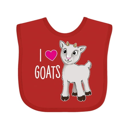 

Inktastic I Love Goats- cute goat Gift Baby Boy or Baby Girl Bib