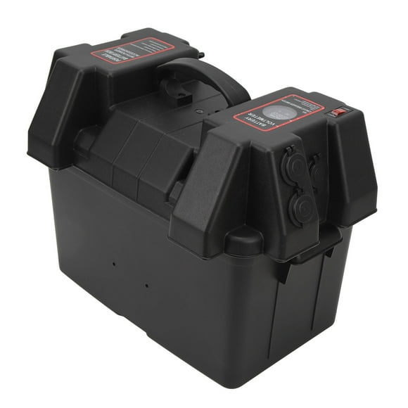 Trolling Motor Battery Box, Boat Battery Power Center Rainproof 12V Impact Resistant for ATV for Car for RV