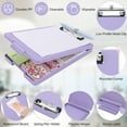 thumbnail image 5 of HH Small Clipboard with Storage, A5 Clipboards with Pen Holder, Half Letter Clip Boards 6x9 Mini Plastic Clipboard with Low Profile Clip for Classroom, School, Office Supplies (Light Purple), 5 of 8