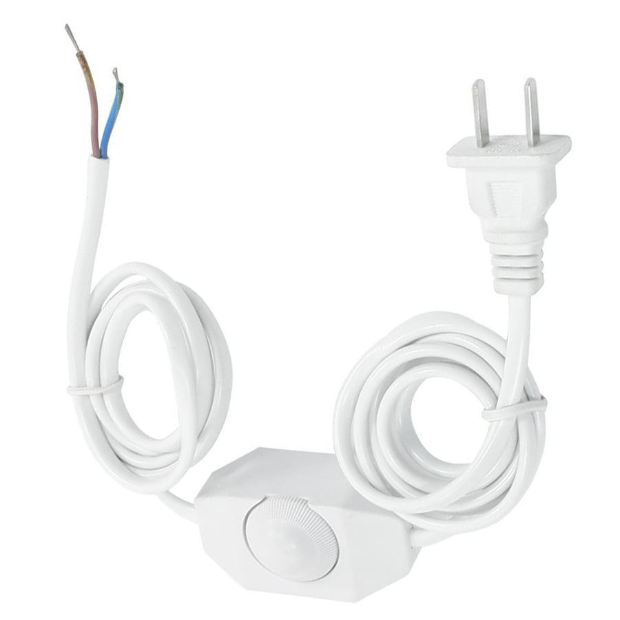 White Lamp Power Cord w Dimmer Switch AC 250V/110V US Plug N3 