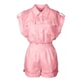 thumbnail image 6 of ClodeEU Women's Linen Blend Short Sleeve Top and Pants Set ,Solid Color Casual Two Piece Outfit Pink,Womens Plus M, 6 of 7