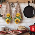 thumbnail image 6 of Yellow Sunflowers Kitchen Towels Set of 1, Farmhouse Floral Rustic Leaves Brown Wood Absorbent Dish Towels for Kitchen, Microfiber Hand Towel, Quick Drying Tea Towel for Cleaning Dishcloths, 6 of 7