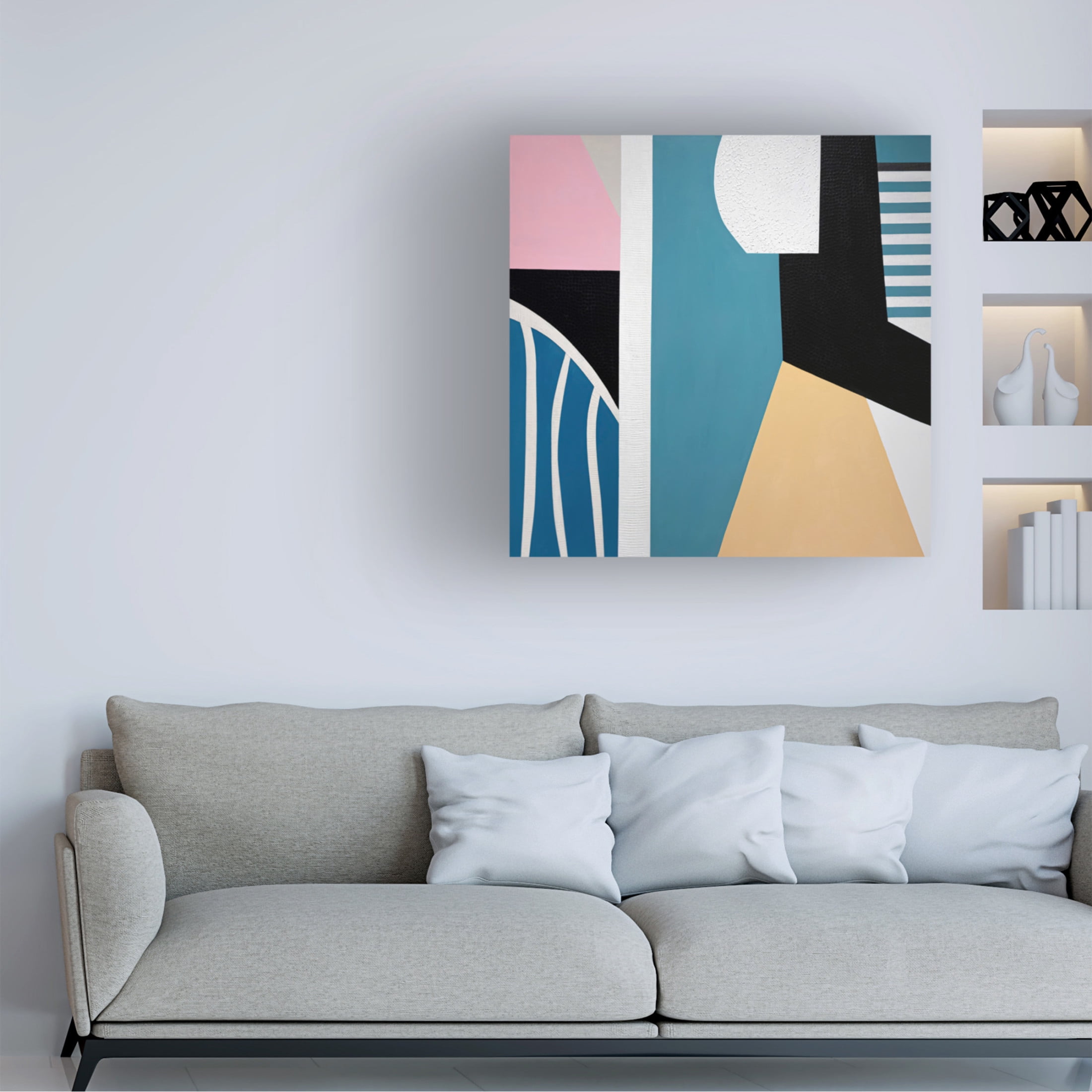 Canvas Wall Art - Sylvie Hamou 'Inside and Out I' Wall Art for Living Room, Bedroom, or Office Décor by Trademark Fine Art - 24 x 24 Inches