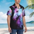thumbnail image 2 of Lsque Rainbow Spotted White Horse pattern Hawaiian Shirt for Men, Unisex Summer Beach Casual Short Sleeve Button Down Shirts-XX-Large, 2 of 9