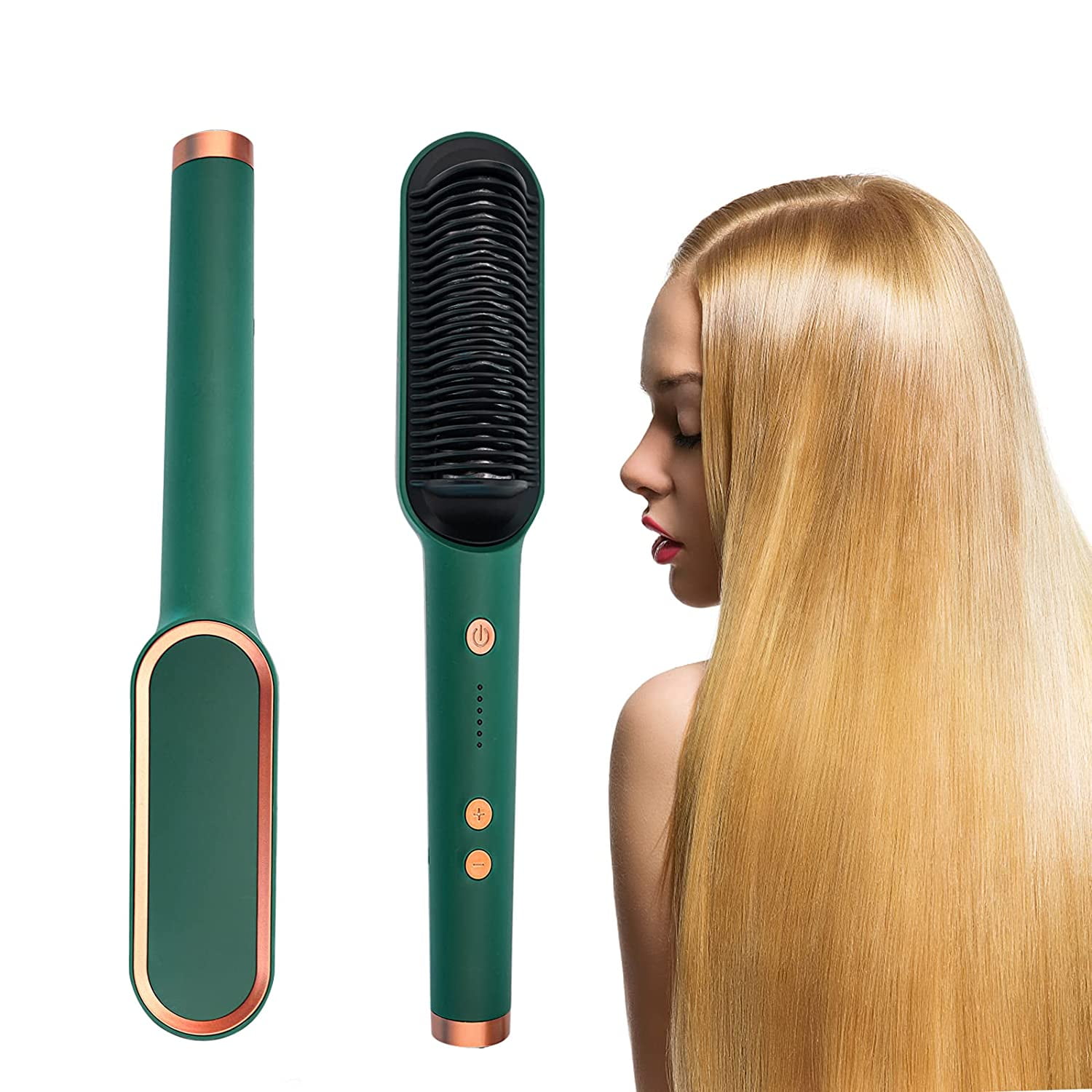 Hot Comb Ceramic Hair Straightener Brush, 2 in 1 Electric Hair Straightener & Curler, Adjustable 5 Temp Settings & Anti-Scald for Women Professional Hair Straightener Comb, Black Hot Comb Ceramic Hair Straightener Brush, 2 in 1 Electric Hair Straightener & Curler, Adjustable 5 Temp Settings & Anti-Scald for Women Professional Hair Straightener Comb, Black