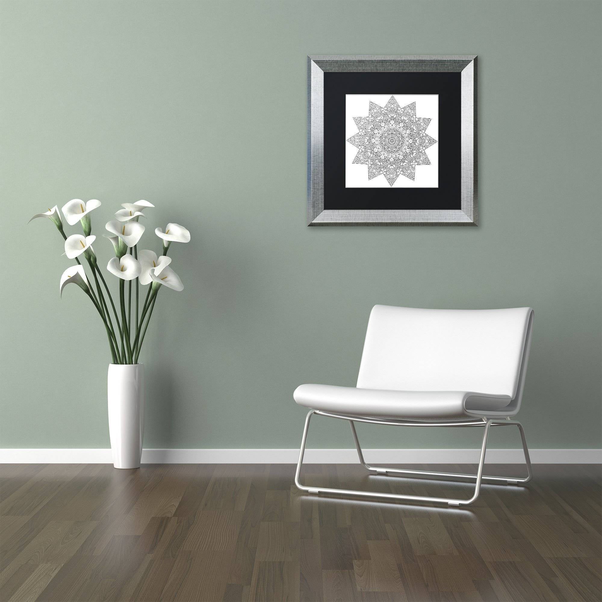 Trademark Fine Art "Sunny Day Mandala" Canvas Art by Kathy G. Ahrens, Black Matte, Silver Frame