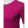 thumbnail image 4 of A2Y Women's Basic Solid Premium Cotton Short Sleeve Crew Neck T Shirt Tee Tops Magenta 2XL, 4 of 6