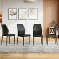 thumbnail image 5 of LUFTUT Modern Dining Chairs Set of 4, Black PU Leather Upholstered Kitchen Side Chairs, Ergonomic High-Back Design with Sleek Black Metal Legs, 5 of 8