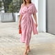 thumbnail image 2 of Vestido de manga corta de cintura alta con solapa de Color liso Unbranded Women Clothing, 2 of 10