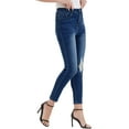 thumbnail image 2 of Women's High Waisted Skinny Ripped Jeans Stretch Distressed jeans for women,Medium Denim, Large, 2 of 5
