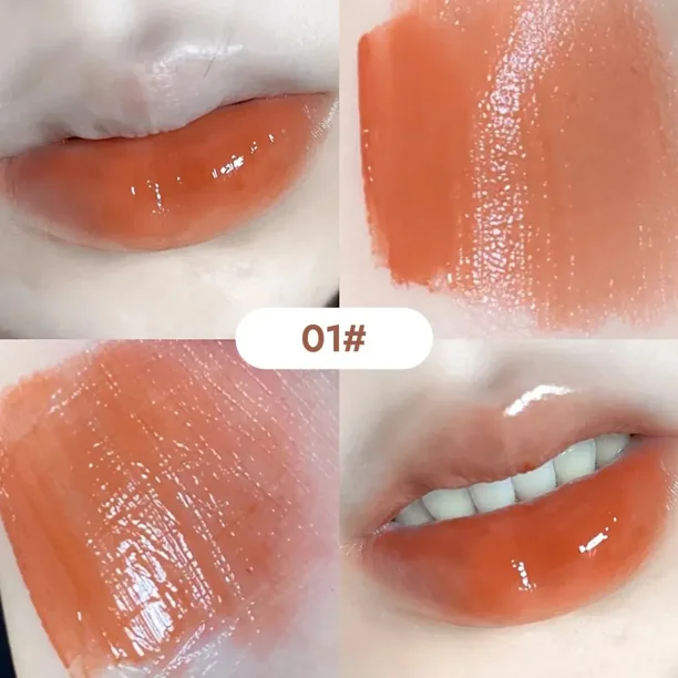 Lápiz labial brillante y sedoso, brillo de labios con espejo, bomba de oso Gege, bomba de agua hidratante, cómodo bálsamo labial antiadherente Ultra transparente