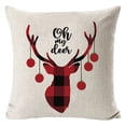 thumbnail image 2 of Christmas Pillow Cover 18X18 Inch Hand-Painted Elk Design, Linen Material Soft Skin-Friendly, Home Sofa Decorative Cushion Cover For Xmas Decoration Gift, 2 of 3