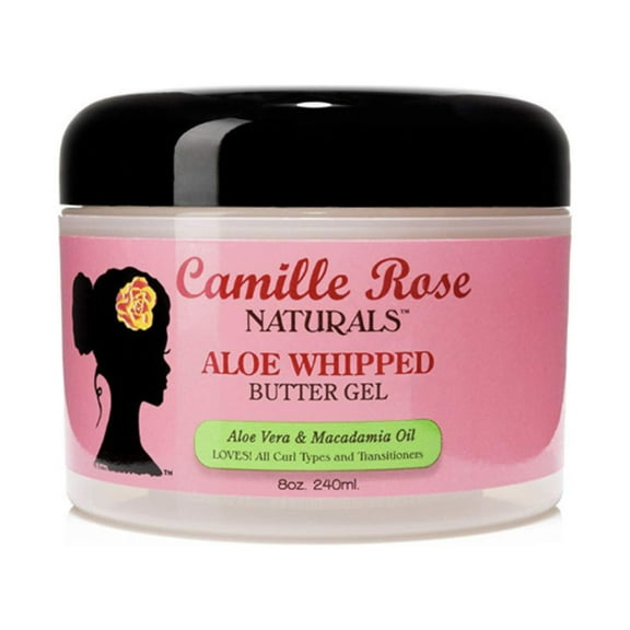 Camille Rose Aloe Whipped Butter Hair Styling Gel, with Aloe Vera and Macadamia Oil for Moisture and Light Hold, for All Hair Types 8 oz C30