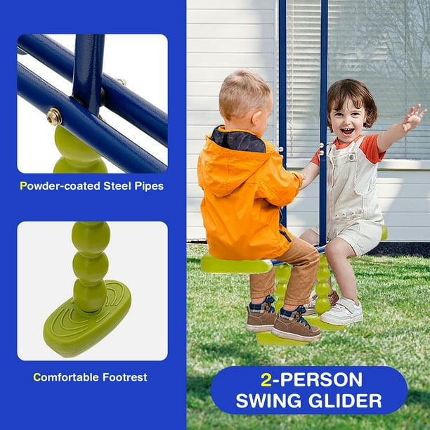Gymax 440 lbs Swing Set 2-in-1 Kids Swing Stand w/ Two