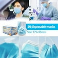 thumbnail image 3 of SkyPro 50PCS Medical Grade ASTM Level 1 Standard 3-Ply Adult Blue Disposable Face mask, 3 of 6